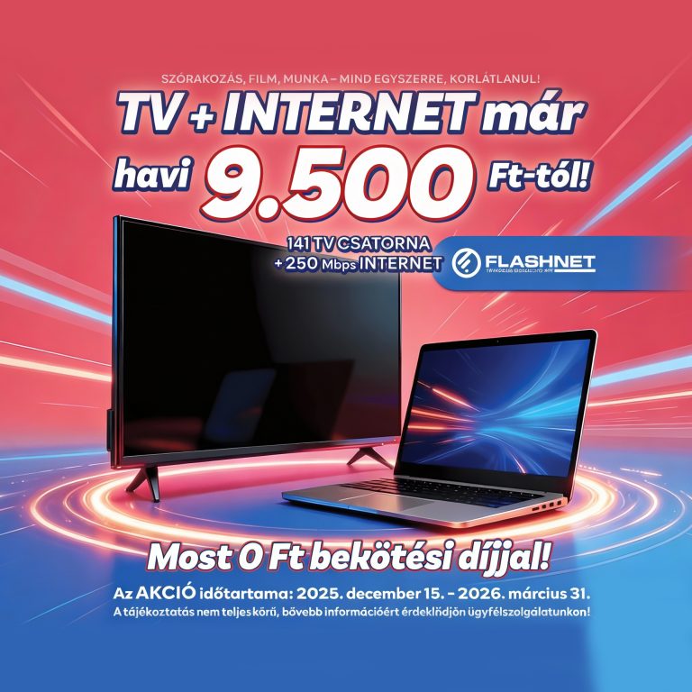TV+Internet már havi 9.500Ft-tól!
